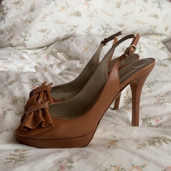 Valentino tan brown bow high heels size 36 - Picture 5 of 15
